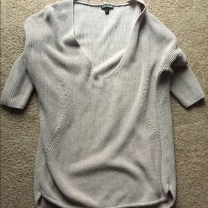3/4 sleeve beige express long sweater